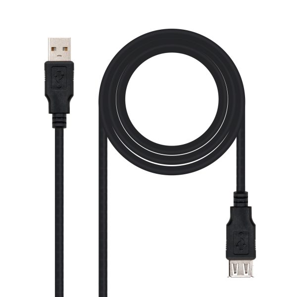 CABLE USB 2.0, TIPO A/M-A/H, NEGRO, 1.0 M