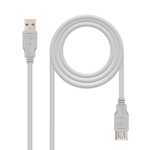 CABLE USB 2.0, TIPO A/M-A/H, BEIGE, 1.0 M